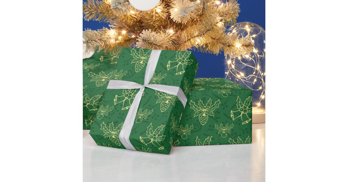 Festive Green Christmas Wrapping Paper Zazzle