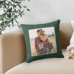 Festive Green Dots Photo Throw Pillow<br><div class="desc">This beautiful pillow features a festive green and mint dot print with front and back photo,  and can fit seamlessly into a modern home decor throughout the holiday season,  or at any time of the year. Please view this Christmas collection for coordinating items.</div>