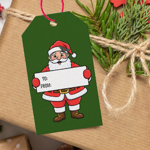Festive Green From Santa Gift Tags