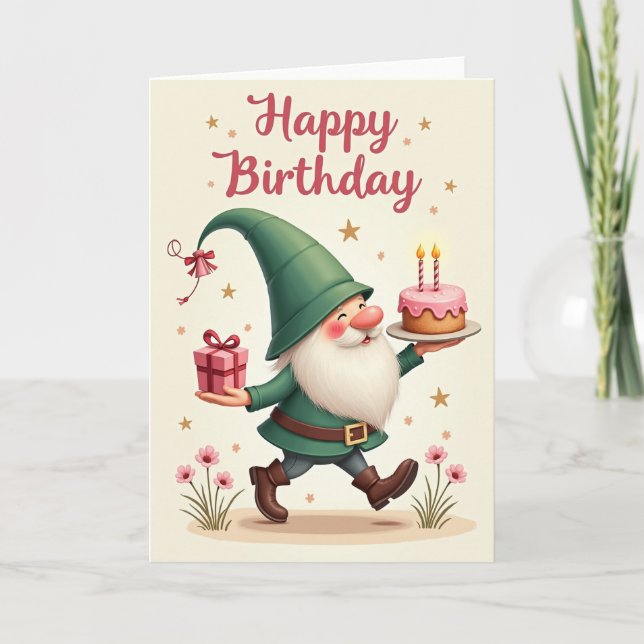 Festive Green Hat Character Card (Front)