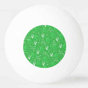 Festive Green Jolly Father Christmas Ping Pong Ball