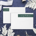 Festive Green | Merry Christmas Address Wrap Around Label<br><div class="desc">These modern and stylish Christmas holiday return address wrap-around labels feature the words "Merry Christmas" in elegant white script and text on a festive green background.</div>