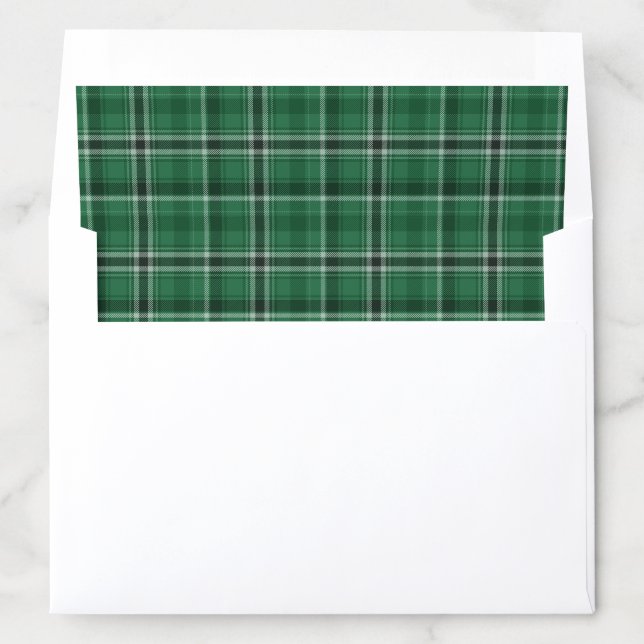Festive Green Plaid Pattern Envelope Liner (In Envelope)