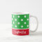 Festive Green Polka Dot Christmas Name