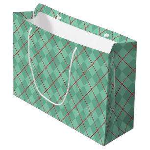 Festive Green Red Christmas Gift Bag