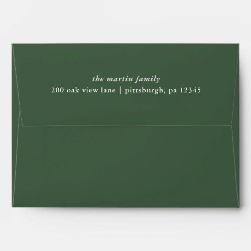 Festive Green Return Name and Address Holiday Envelope