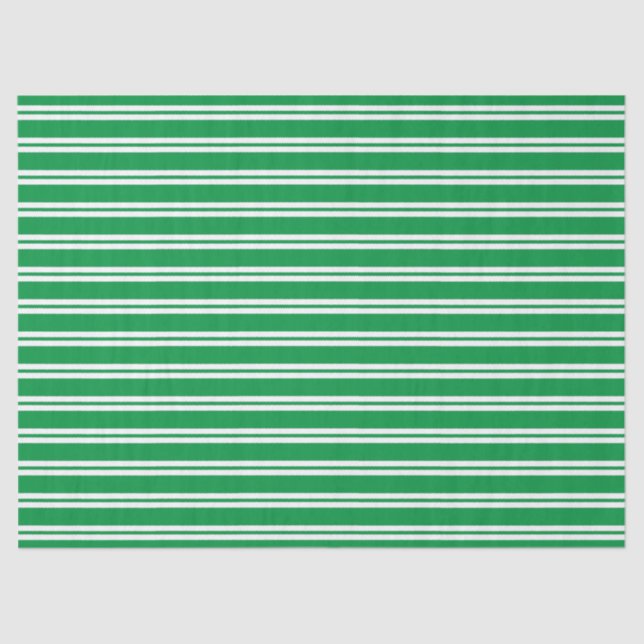 Festive Green Stripes Christmas Tissue Paper (Front)