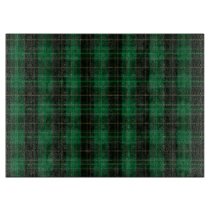 Festive Green Winter Christmas Plaid Pattern Cutting Board