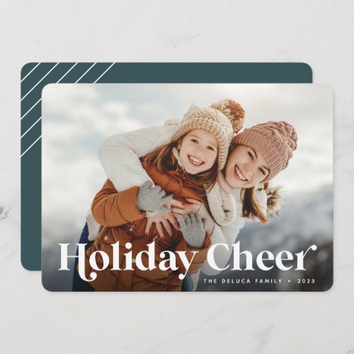 Festive Greeting  Holiday Cheer Single Photo Card