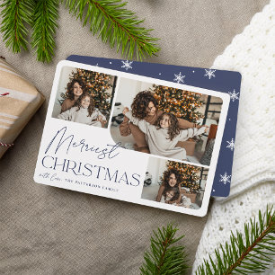 Festive Greeting Merriest Christmas Photo Holiday Card