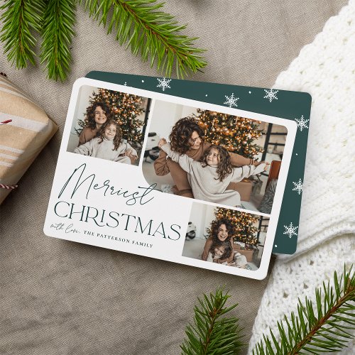 Festive Greeting  Merriest Christmas Photo Holiday Card