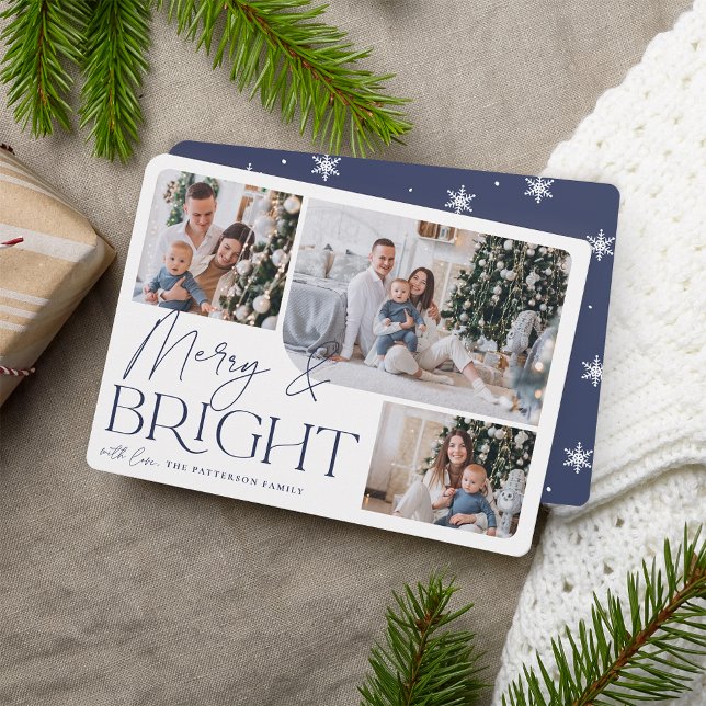 Festive Greeting | Merry & Bright Photo Christmas Holiday Card (Creator Uploaded)