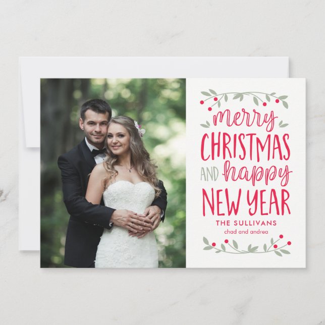 Festive Greetings Christmas Holiday Photo Cards (Front)