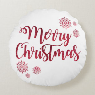 Festive Greetings Round Pillow