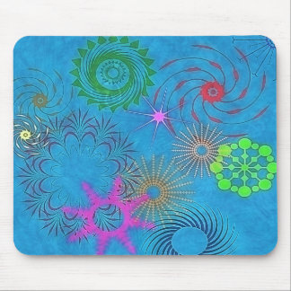 FESTIVE GRUNGE SWIRLS MOUSE PAD