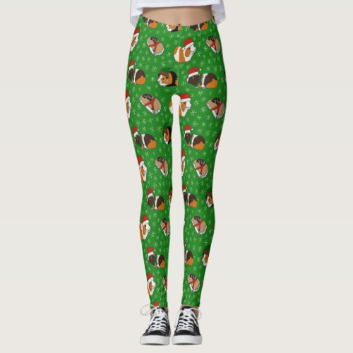 Festive Guinea Pigs Christmas Patterned Leggings