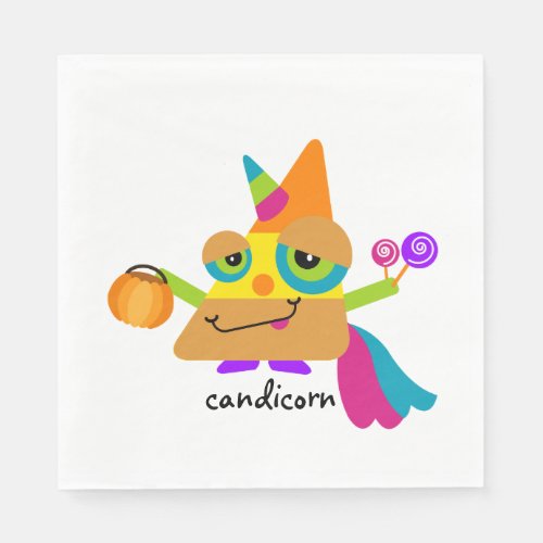 Festive Halloween Candy Corn Cartoon Napkins