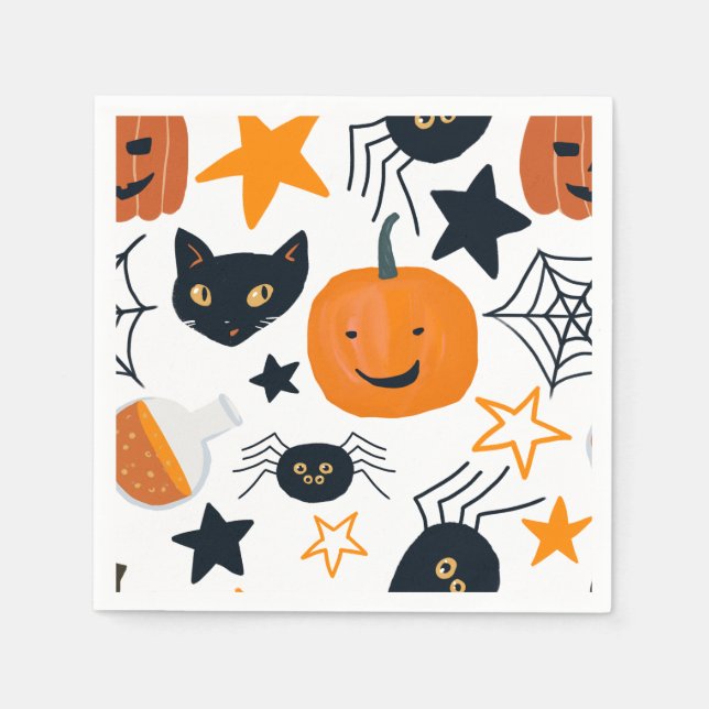 Festive Halloween Party Napkins (Front)