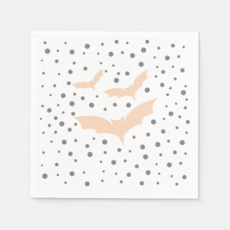 Festive Halloween Tableware - Black and Orange Bat Napkins