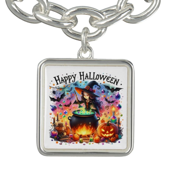 Festive Halloween Witch Charm Bracelet (Design)