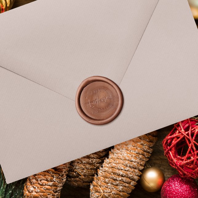 Festive Hand-drawn Stars Script Family Name Wax Seal Stamp (Creator Uploaded)