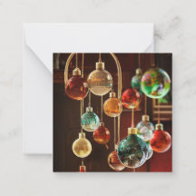 Festive Hanging Baubles Christmas Card