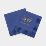 Festive Hanukkah Dreidels Family Name Foil Napkins<br><div class="desc">Festive Hanukkah Dreidels Custom Family Name Design  ==========</div>