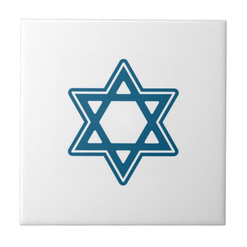 Festive Hanukkah Single Star Ceramic Tile