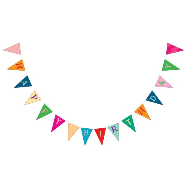 festive happy birthday fun colorful  bunting flags (All)