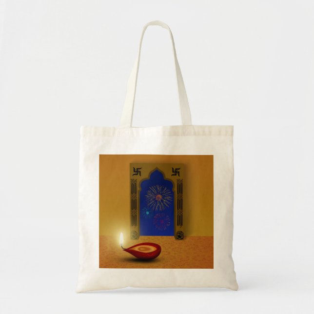 Festive Happy Diwali Fireworks - Budget Tote (Front)