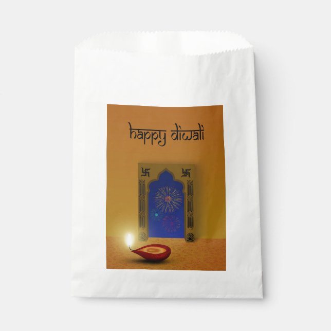 Festive Happy Diwali Fireworks - Favor Bag (Front)