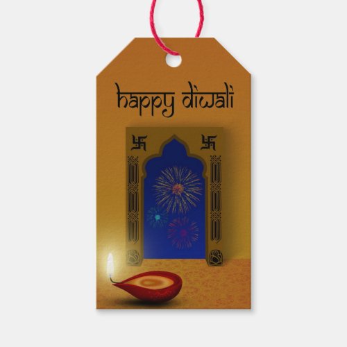 Festive Happy Diwali Fireworks _ Gift Tag