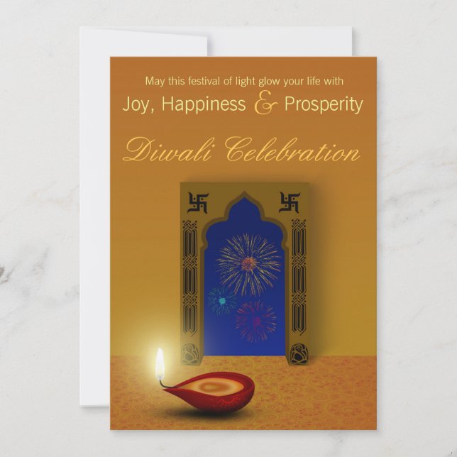 Festive Happy Diwali Fireworks - Invitation (Front)