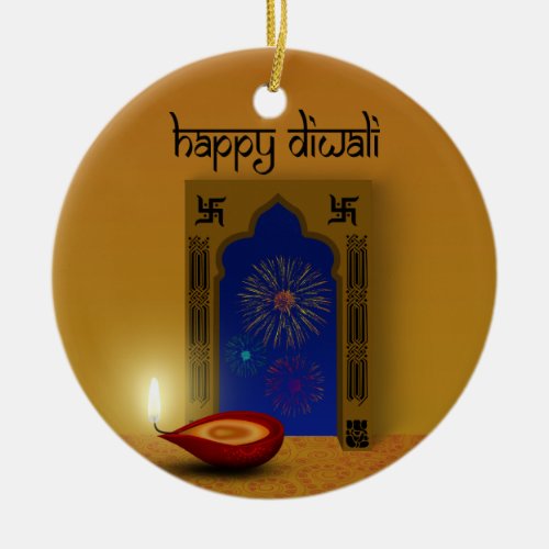Festive Happy Diwali Fireworks _ Ornament
