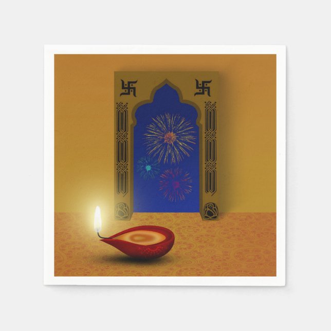 Festive Happy Diwali - Paper Napkin (Front)