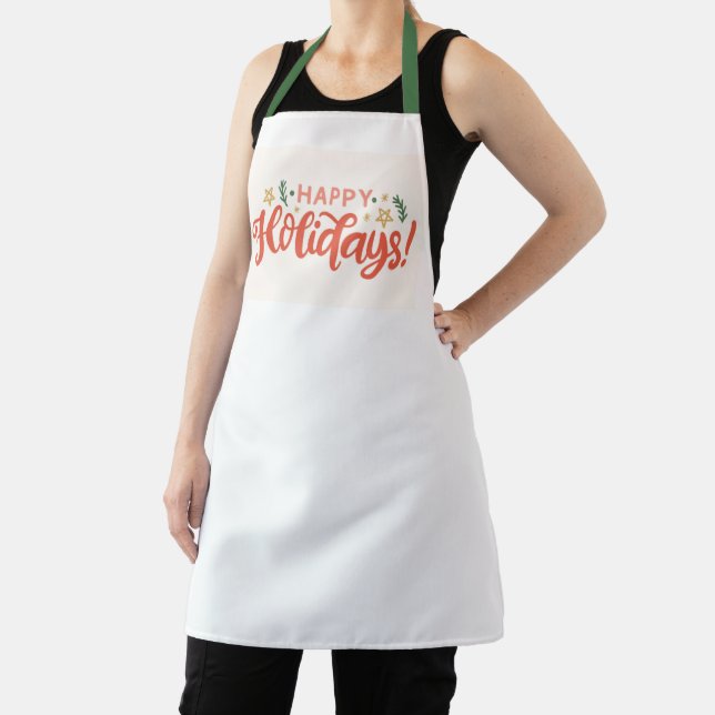 Festive Happy Holidays Design Apron (Insitu)