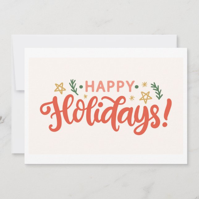 Festive Happy Holidays Design Card (Front)