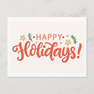 Festive Happy Holidays Design Postcard