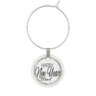 Festive Happy New Year 20xx Wine Charm