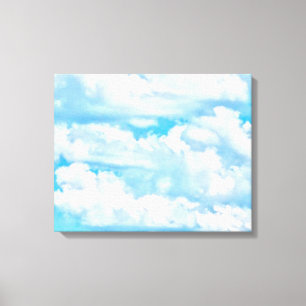 Festive Happy Sunny Clouds Background Canvas Print