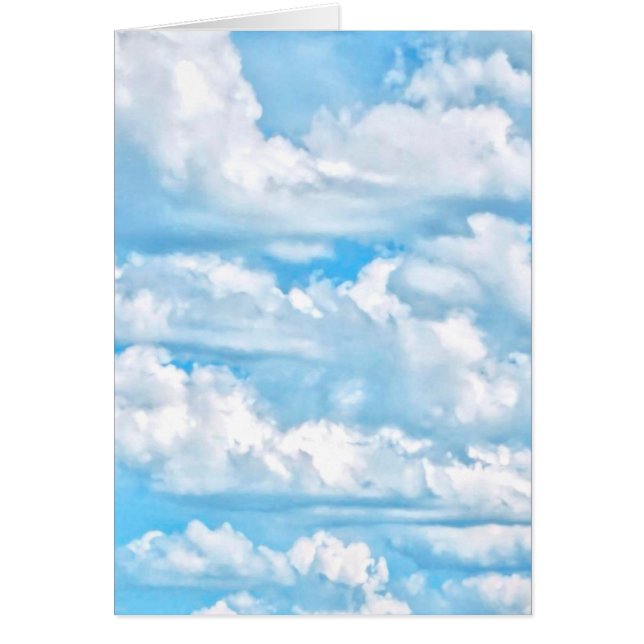 Festive Happy Sunny Clouds Background Cards (Front)