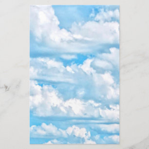 Festive Happy Sunny Clouds Background Stationery