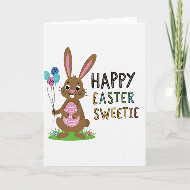 Festive Hare Springtime Greeting Card (Front)