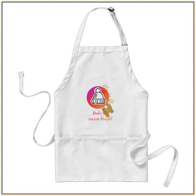 Festive Hat and Mittens Winter Holiday Season  Adult Apron (Creator Uploaded)