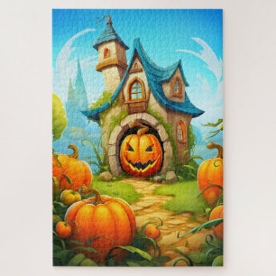 Festive Haunted House   Happy Halloween Jigsaw Puzzle