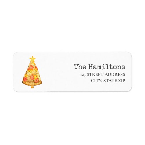 Festive Hawaiian Pizza Christmas Tree Label
