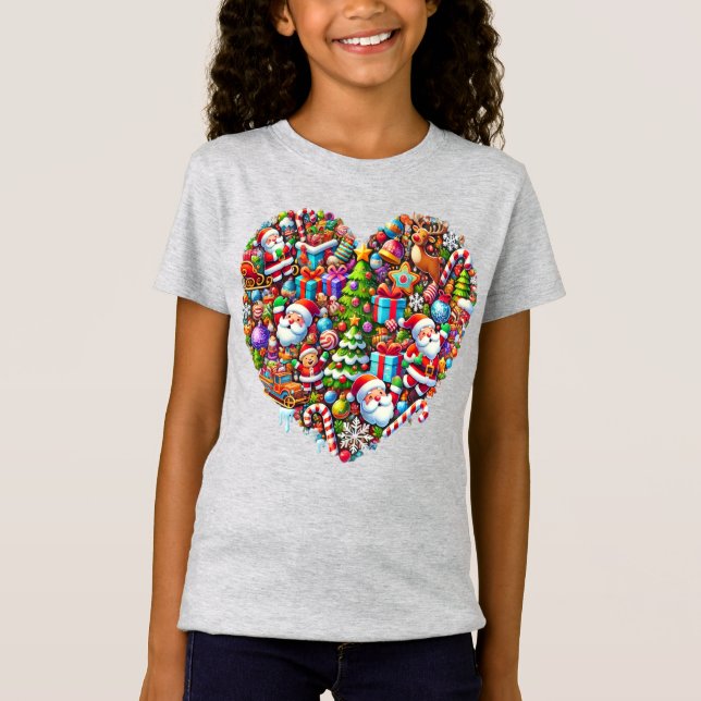  "Festive Heart: Christmas Magic Tee" T-Shirt (Front)