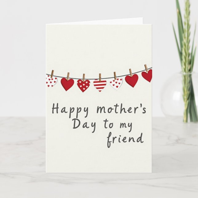 Festive Hearts Mothers Day Card (Front)