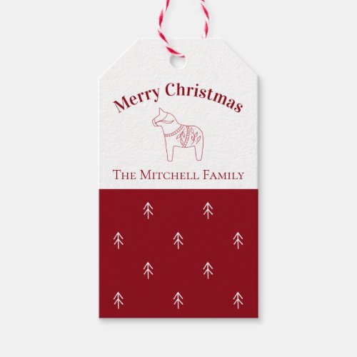 Festive Heritage Horse  Pack of 10 Holiday Gift Tags