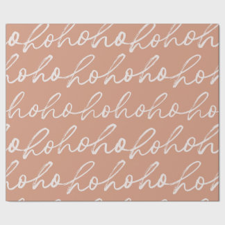Festive “Ho Ho Ho” Pink Wrapping Paper